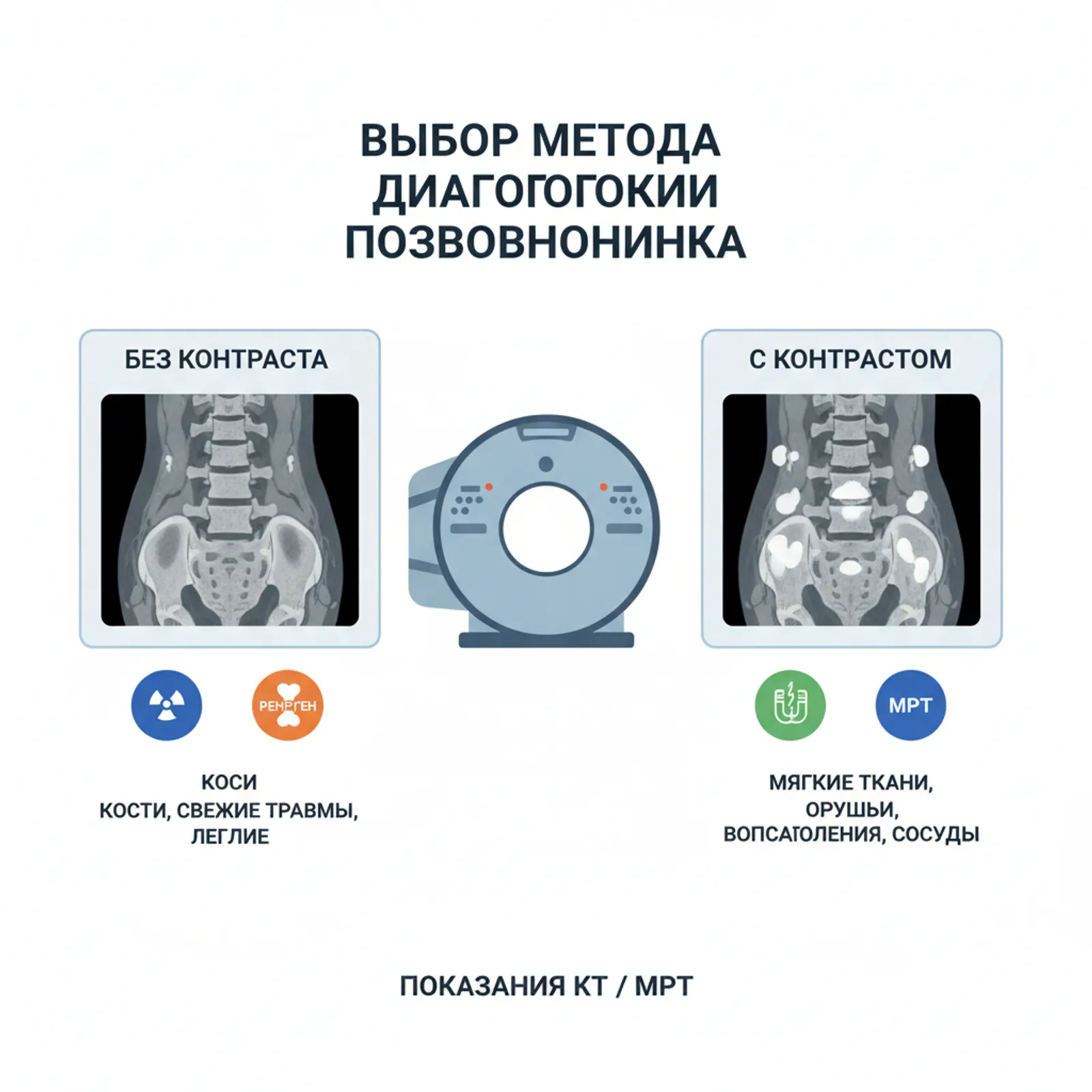 Виды МРТ позвоночника и дополнительные методы диагностики